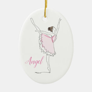 Ornement Ovale En Céramique Personnalisé Filles personnalisées Ballerina Dan