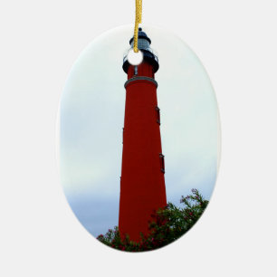 Ornement Ovale En Céramique Phare d'admission du maquereau De Léon