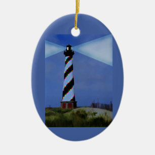 Ornement Ovale En Céramique Phare de CApe Hatteras