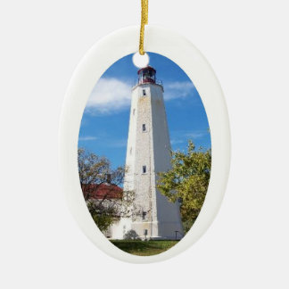 Ornement Ovale En Céramique Phare de crochet de Sandy