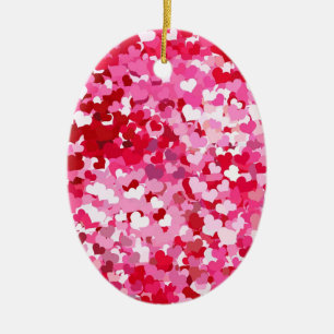 Ornement Ovale En Céramique Pink Confeti