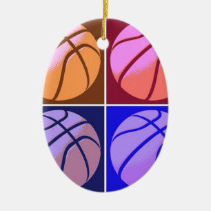 Ornement Ovale En Céramique Pop Art Basket