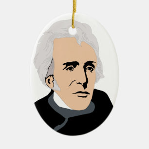 Ornement Ovale En Céramique Présidents américains : Andrew Jackson 1829 - 18
