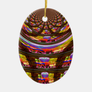 Ornement Ovale En Céramique Psychédélique Pâques Kaleidoscope Art