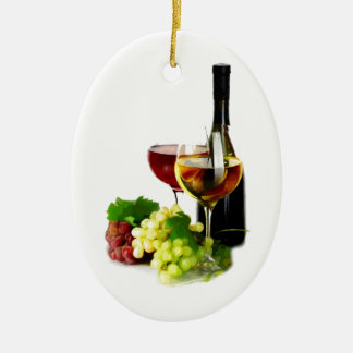 Ornement Ovale En Céramique Raisins de cuve
