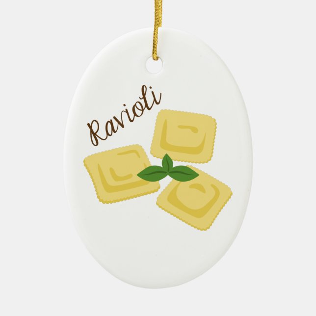 Ornement Ovale En Céramique Ravioli (Devant)