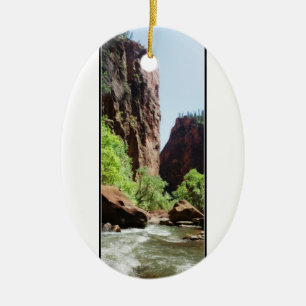 Ornement Ovale En Céramique Rivière Vierge Au Parc Zion Nat'l