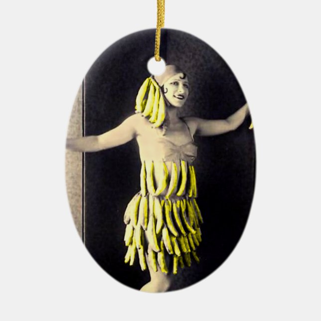 Ornement Ovale En Céramique Robe de banane (Devant)