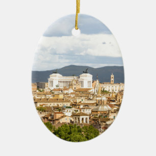 Ornement Ovale En Céramique Rome panorama jour en été