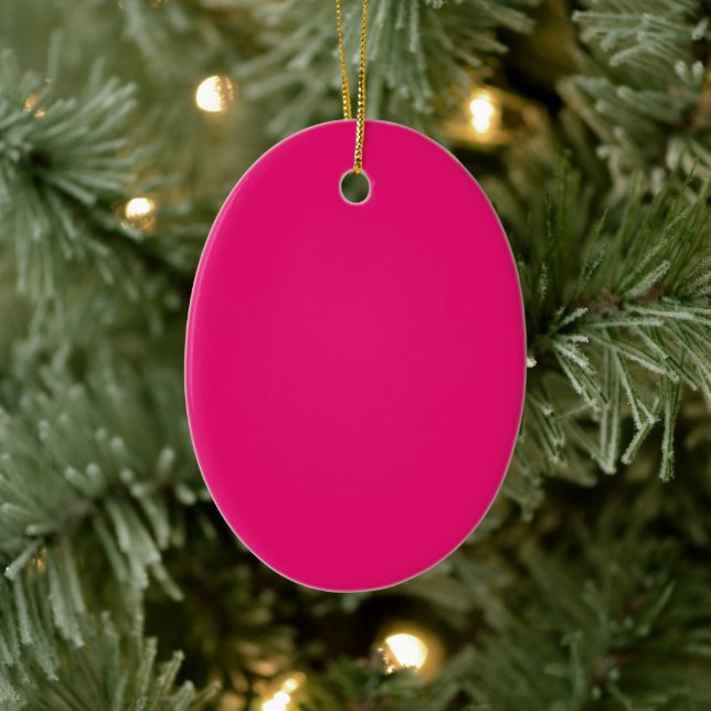 Ornement ovale en céramique rose chaud (Arbre)