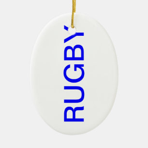 ORNEMENT OVALE EN CÉRAMIQUE RUGBY