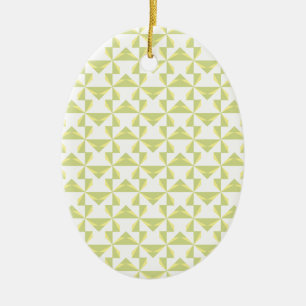 Ornement Ovale En Céramique Sage Pinwheels
