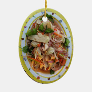 Ornement Ovale En Céramique Salade de Saucisses épicées thaïlandaises ... Alim