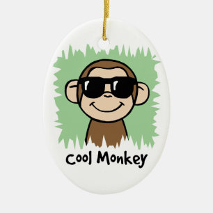 Ornement Ovale En Céramique Singe de cool de clipart (images graphiques) de