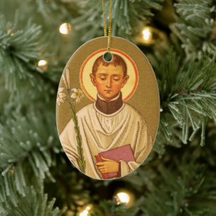 Ornement Ovale En Céramique St. Aloysius Gonzaga (PM 01)