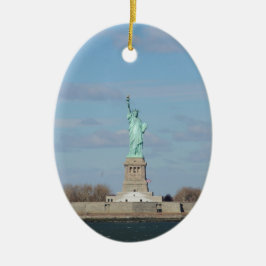 Ornement Ovale En Céramique Statue De La Liberté