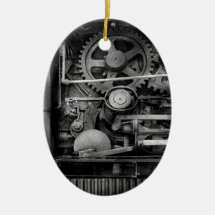 Ornement Ovale En Céramique Steampunk - Acier sériel