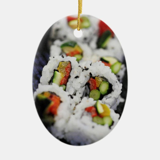 Ornement Ovale En Céramique Sushi (Devant)