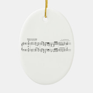 Ornement Ovale En Céramique Symphonie #9 (noir) de Beethoven