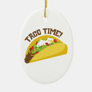 Ornement Ovale En Céramique Temps de taco