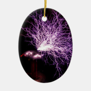 Ornement Ovale En Céramique Tesla Coil Plasma