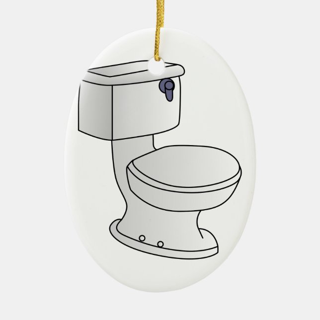 Ornement Ovale En Céramique Toilette (Devant)