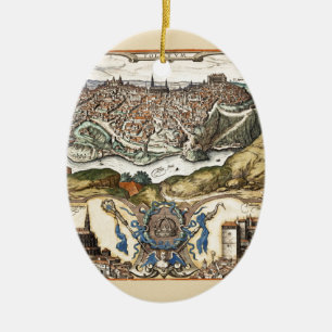 Ornement Ovale En Céramique Toledo Espagne 1566