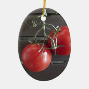 Ornement Ovale En Céramique Tomates