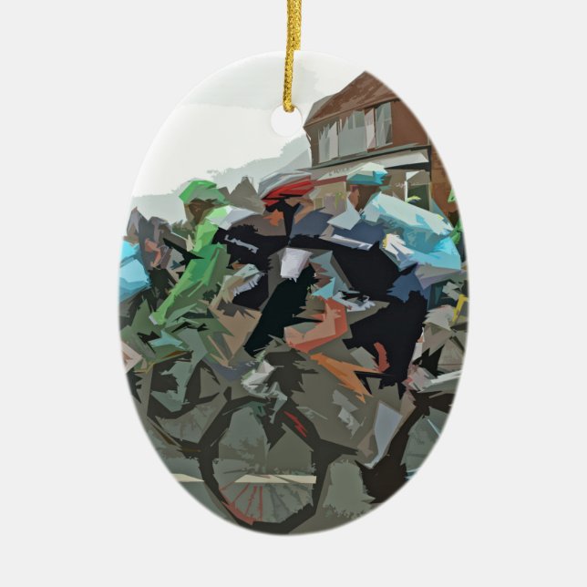 Ornement Ovale En Céramique Tour de France 2014 (Devant)