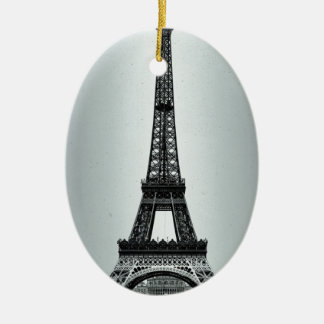 Ornement Ovale En Céramique Tour Eiffel Paris France