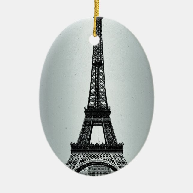 Ornement Ovale En Céramique Tour Eiffel Paris France (Devant)