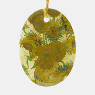 Ornement Ovale En Céramique Tournesols par Vincent van Gogh