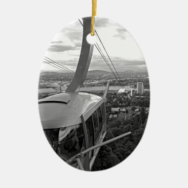 Ornement Ovale En Céramique Tram d'antenne de Portland (Devant)