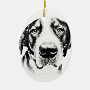 Ornement Ovale En Céramique Un plus grand chien suisse de montagne