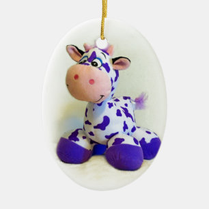 Ornement Ovale En Céramique Vache pourpre