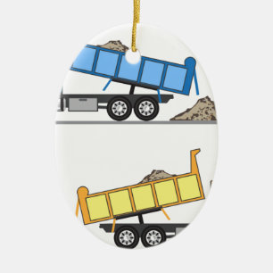 Ornement Ovale En Céramique Vecteur de camion à benne basculante