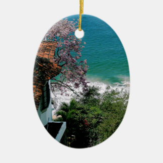 Ornement Ovale En Céramique Vieille ville Puerto Vallarta