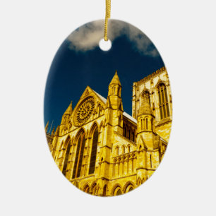 Ornement Ovale En Céramique Ville Minster de York augmenté