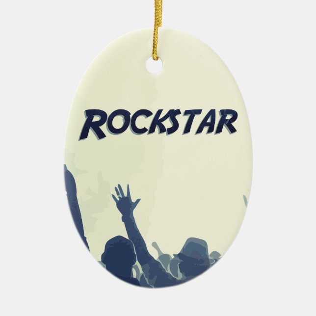 Ornement Ovale En Céramique Vous êtes un Rockstar ! (Devant)