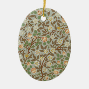 Ornement Ovale En Céramique William Morris Clover Fleur botanique