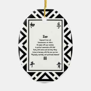 Ornement Ovale En Céramique Zen