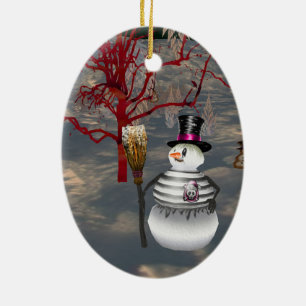 Ornement ovale gothique de Snowman