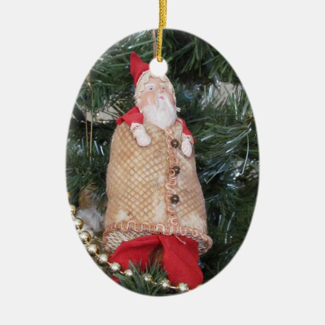 Ornement - (ovl) - Père Noël antique dans l'arbre (Devant)