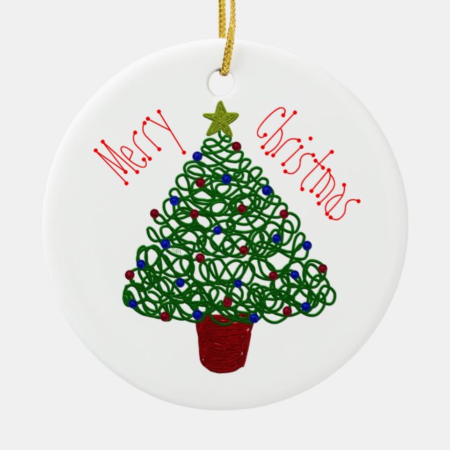 Ornement pas droit d'arbre de Noël (Devant)