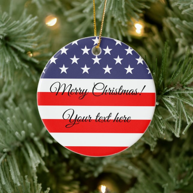 Ornement patriotique d'arbre de Noël de drapeau (Arbre)