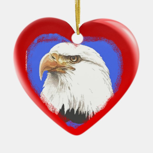 Ornement patriotique de coeur de symboles (Devant)