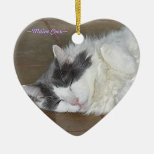 Ornement pelucheux de chat de sommeil mignon