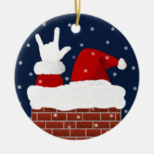 Ornement Père Noël à double face avec I Love You d