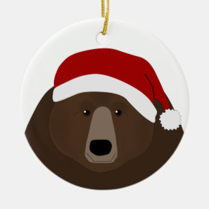 Ornement Père Noël Grizzly Bear