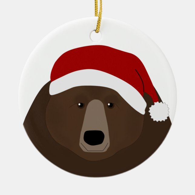 Ornement Père Noël Grizzly Bear (Devant)
